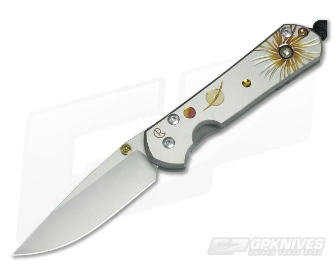 Chris Reeve Small Sebenza 21 Solar System Unique Graphic Pyrite Cabochon 1112-007 - CRK-S21-1112-007