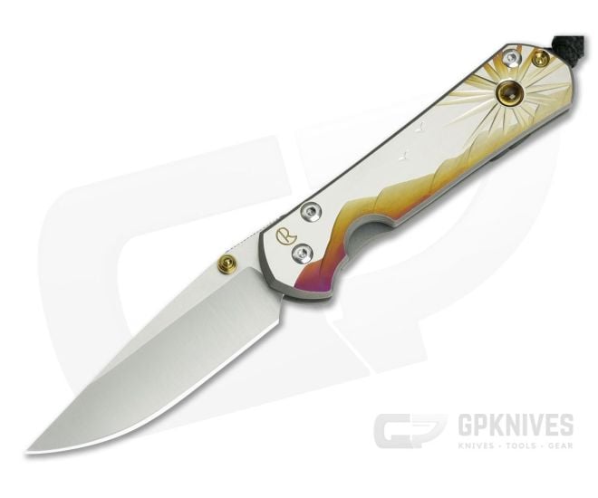 Chris Reeve Small Sebenza 21 Morning Sun Unique Graphic Citrine Cabochon 1112-008 - CRK-S21-1112-008