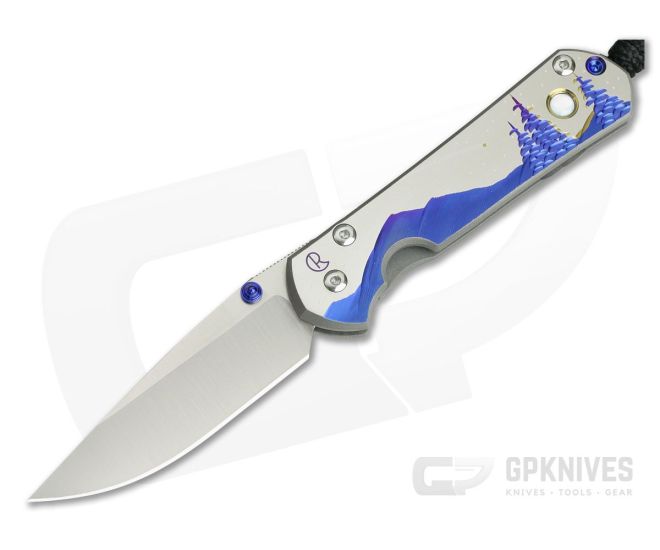 Chris Reeve Small Sebenza 21 "Shooting Star" Night Sky with Mother of Pearl Cabochon 1112-013 - CRK-S21-1112-013