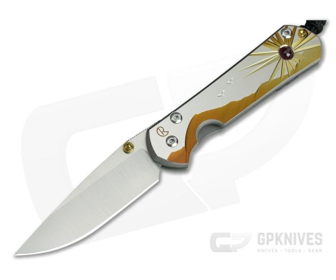 Chris Reeve Small Sebenza 21 Morning Sun Unique Graphic Ruby Cabochon 1112-016 - CRK-S21-1112-016