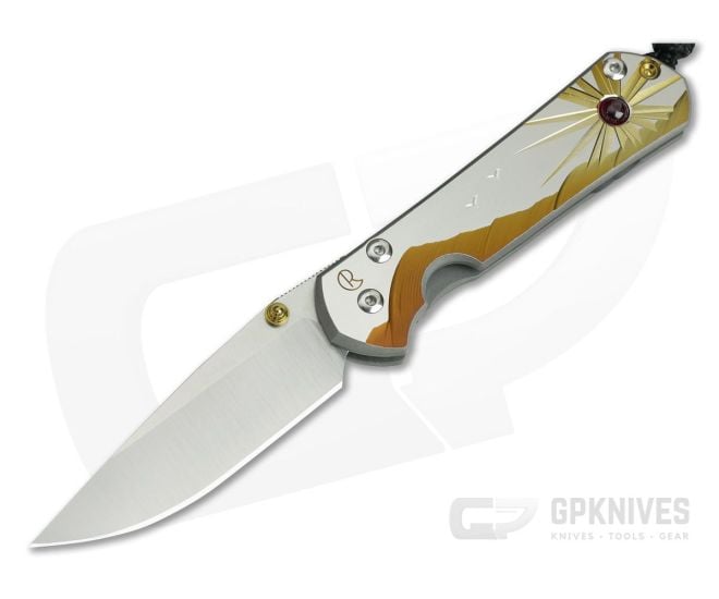 Chris Reeve Small Sebenza 21 Morning Sun Unique Graphic Ruby Cabochon 1112-017 - CRK-S21-1112-017