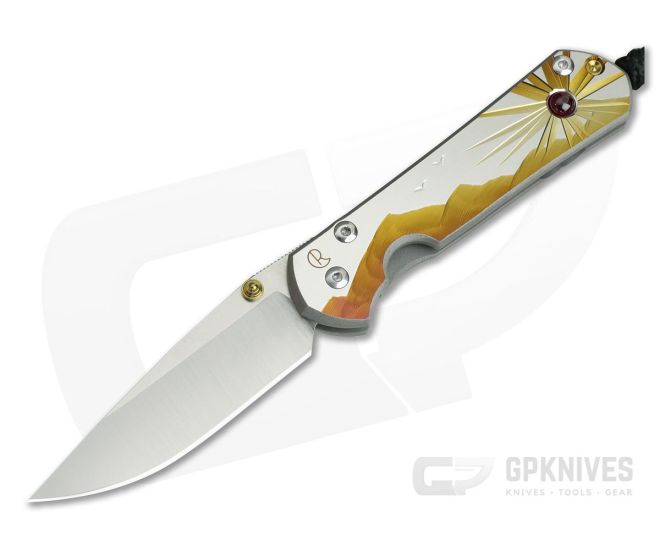 Chris Reeve Small Sebenza 21 Morning Sun Unique Graphic Ruby Cabochon 1112-018 - CRK-S21-1112-018