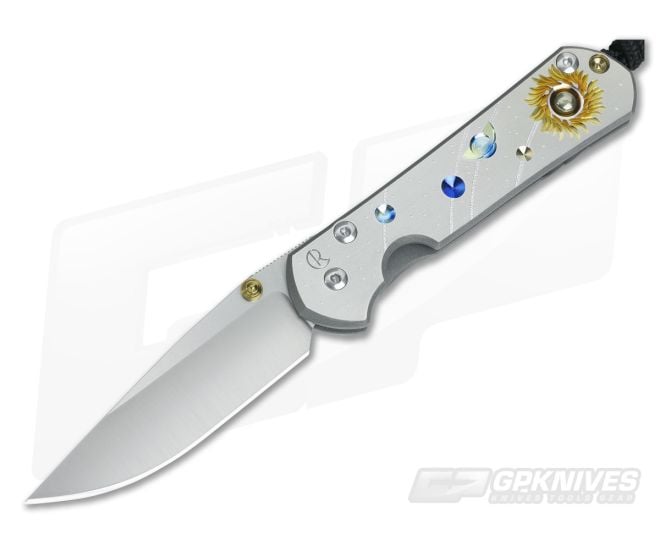 Chris Reeve Small Sebenza 21 Solar System Unique Graphic Pyrite Cabochon 1112-001 - CRK-S21-1112-001