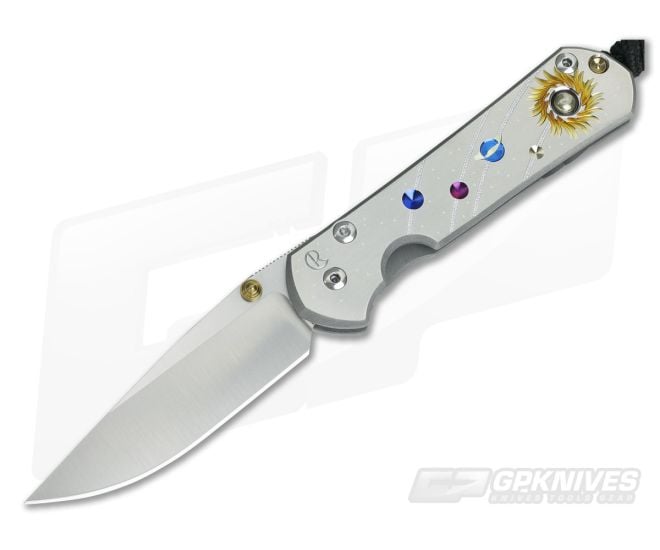 Chris Reeve Small Sebenza 21 Solar System Unique Graphic Pyrite Cabochon 1112 - CRK-S21-1112