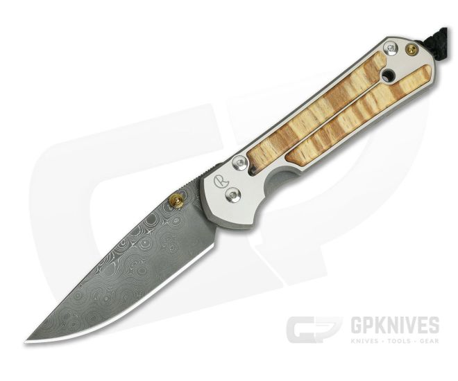 Chris Reeve Small Sebenza 21 Spalted Beech Wood Nichols Raindrop Damascus 1168 - CRK-S21-1168