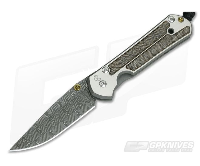 Chris Reeve Small Sebenza 21 Striped Platan Wood Basketweave Damascus S21-1236 - CRK-S21-1236