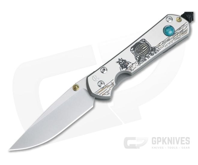 Chris Reeve Small Sebenza 21 CGG Lunar Landing w/Chrysocolla Cabochon - CRK-S21-1260
