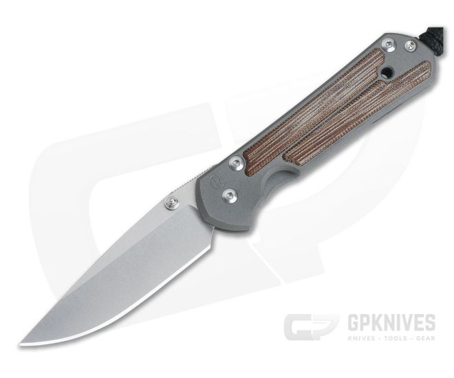 Chris Reeve Small Sebenza 21 Natural Canvas Micarta Inlays Drop Point - CRK-S21-1262