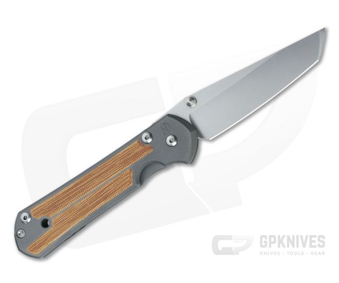 Chris Reeve Small Sebenza 21 Tanto Left Handed Natural Canvas Micarta Inlays - CRK-S21-1267