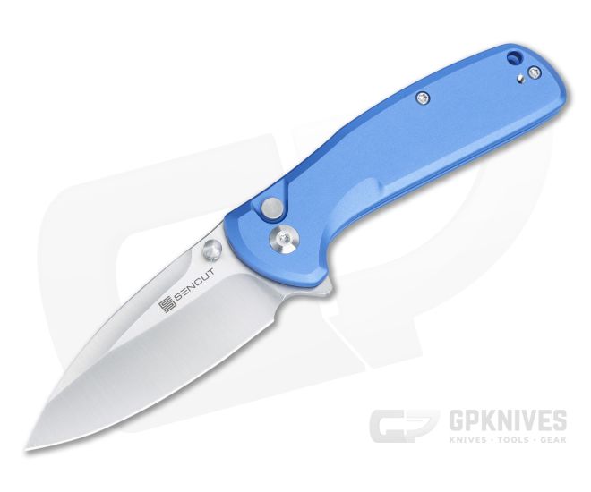 Sencut ArcBlast Button Lock Blue Aluminum Pocket Knife S22043B-3 - SC-S22043B-3