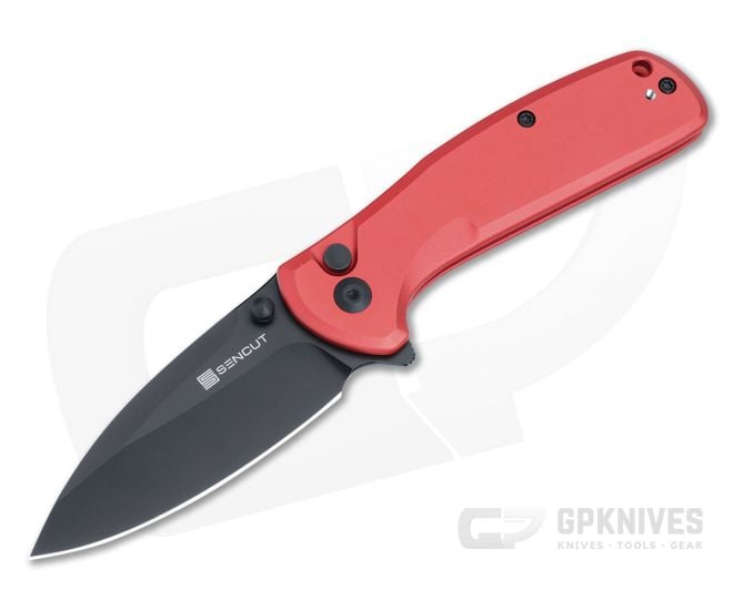 Sencut ArcBlast Button Lock Red Aluminum Pocket Knife S22043B-4 - SC-S22043B-4