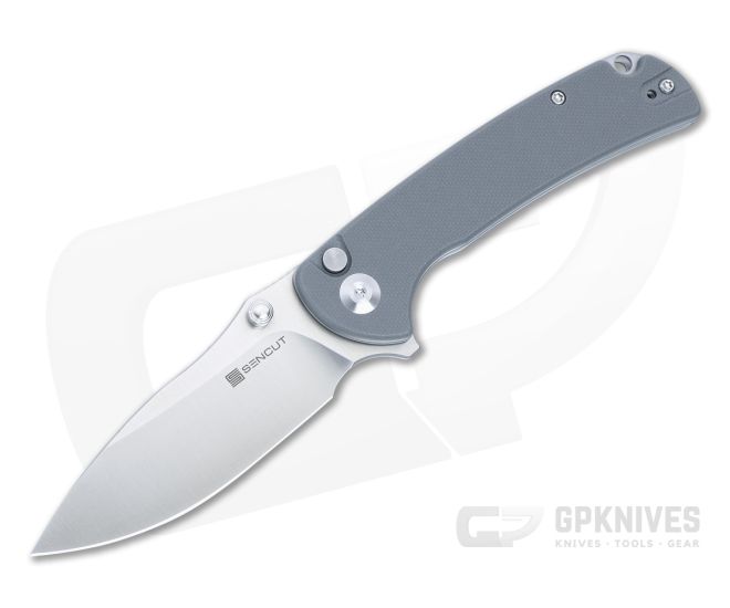 Sencut Pulsewave Gray G10 Button Lock Pocket Knife S23032-2 - SC-S23032-2