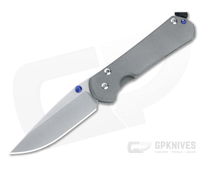 Chris Reeve Small Sebenza 31 S45VN Blue Double Thumb Lugs Drop Point Titanium Folder - CRK-S31-1000-001