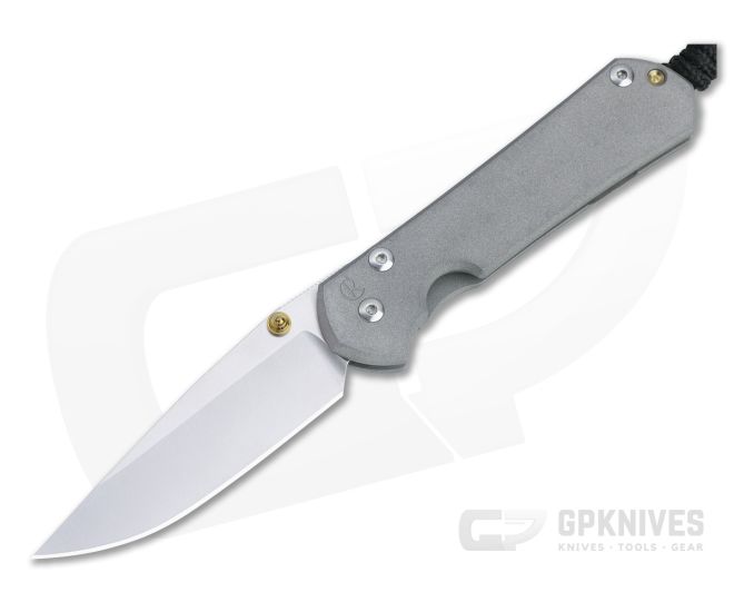 Chris Reeve Small Sebenza 31 Stonewashed S45VN Gold Double Thumb Lugs Titanium Folder - CRK-S31-1000-003