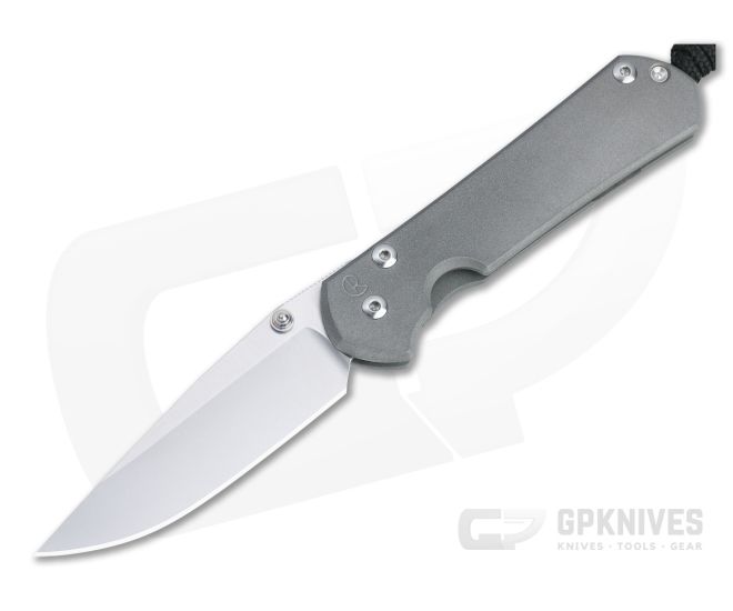 Chris Reeve Small Sebenza 31 Stonewashed S45VN Silver Double Thumb Lugs Titanium Folder - CRK-S31-1000-004