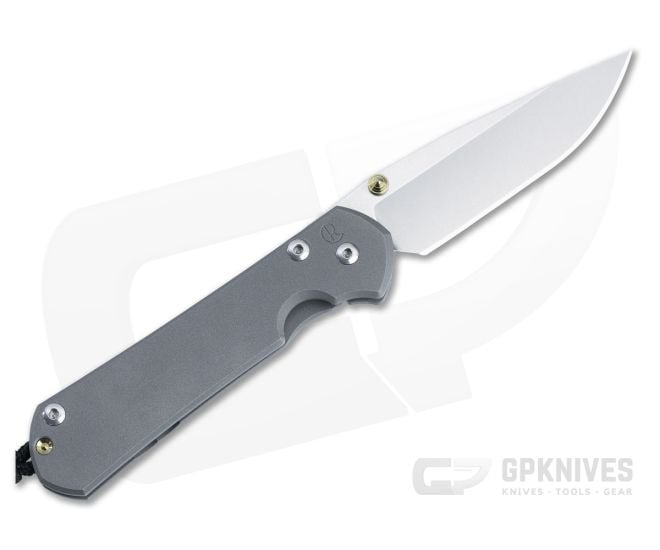Chris Reeve Small Sebenza 31 Left Handed Titanium Folder Gold Double Lugs Stonewashed MagnaCut Drop Point S31-1001-001 - CRK-S31-1001-001