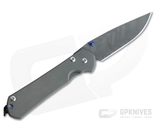 Chris Reeve Small Sebenza 31 Left Handed Boomerang Damascus Drop Point - CRK-S31-1003