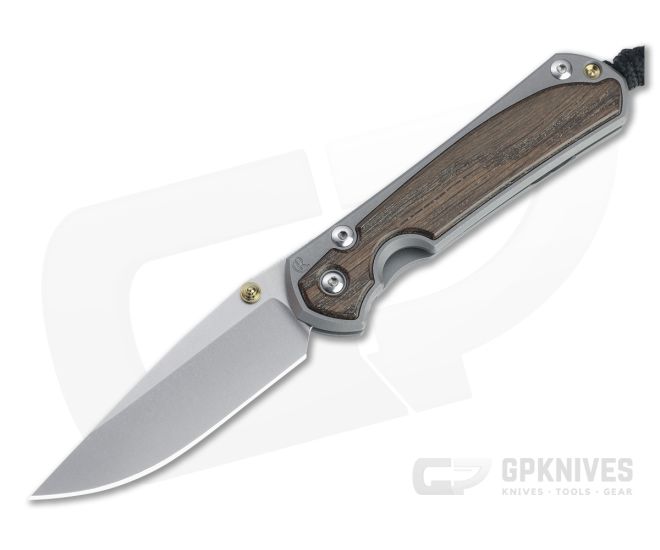 Chris Reeve Small Sebenza 31 Stonewashed S45VN Bog Oak Inlay Folding Knife 006 - CRK-S31-1100-006