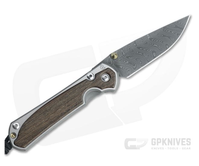 Chris Reeve Small Sebenza 31 Left Handed Boomerang Damascus Bog Oak Inlay Frame Lock Folder - CRK-S31-1103