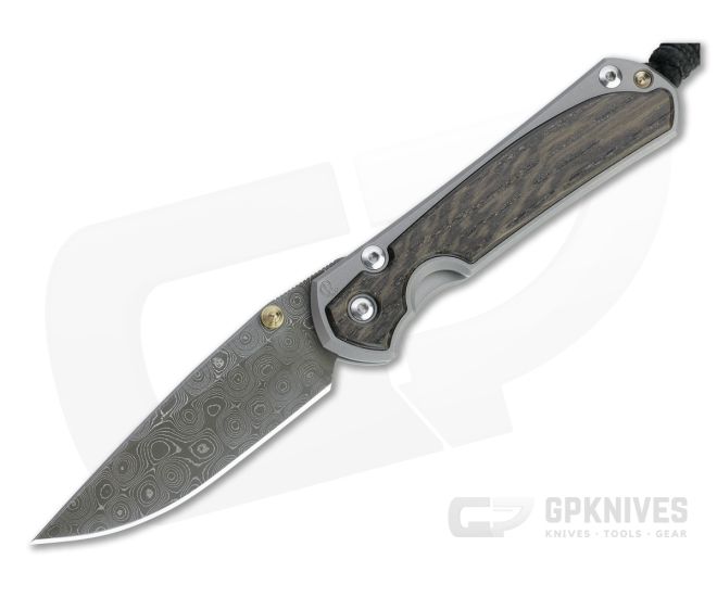 Chris Reeve Small Sebenza 31 Raindrop Damascus Bog Oak Inlaid Folding Knife 002 - CRK-S31-1106-002
