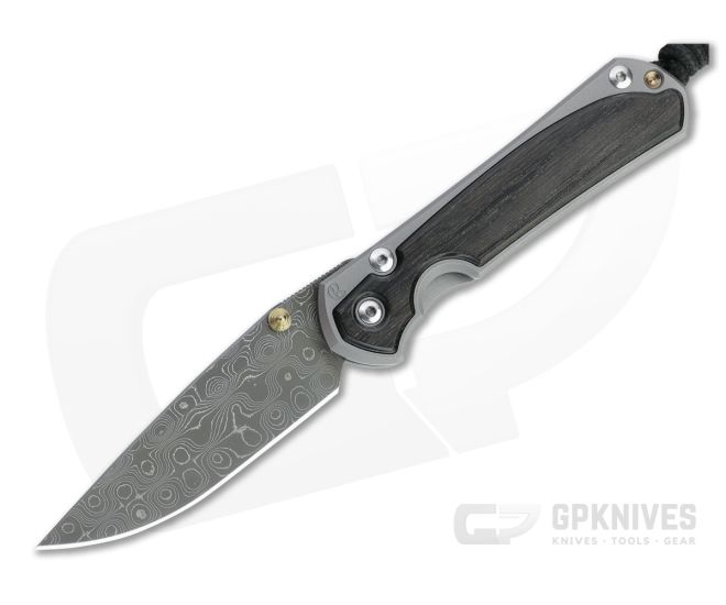 Chris Reeve Small Sebenza 31 Raindrop Damascus Bog Oak Inlaid Folding Knife 003 - CRK-S31-1106-003