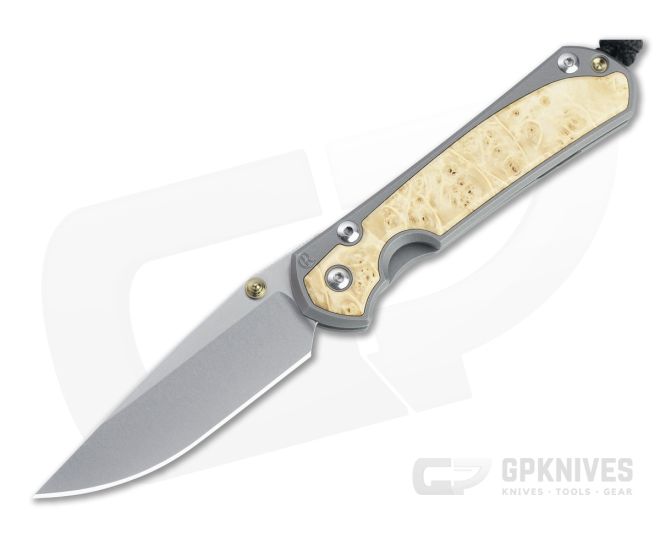 Chris Reeve Small Sebenza 31 Stonewashed S45VN Box Elder Inlay Folding Knife 002 - CRK-S31-1108-002