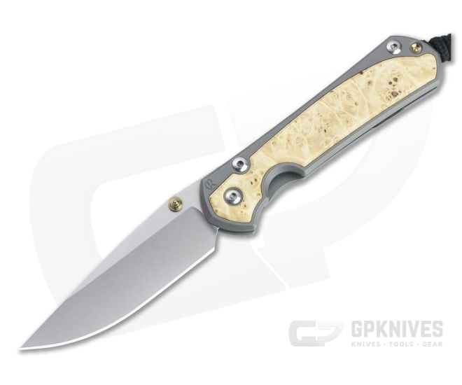 Chris Reeve Small Sebenza 31 Stonewashed S45VN Box Elder Inlay Folding Knife 003 - CRK-S31-1108-003