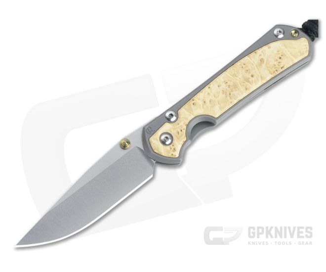 Chris Reeve Small Sebenza 31 Stonewashed S45VN Box Elder Inlay Folding Knife 006 - CRK-S31-1108-006