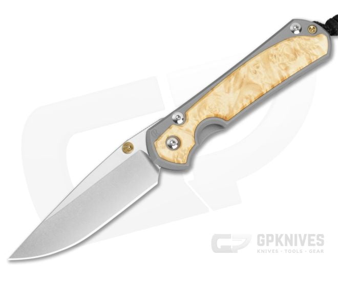 Chris Reeve Small Sebenza 31 Box Elder Wood Stonewash MagnaCut Folding Knife (2.99" Blade) S31-1108-016 - CRK-S31-1108-016