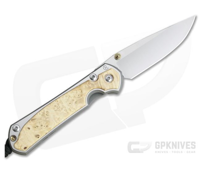 Chris Reeve Small Sebenza 31 Left-Hand Box Elder Inlay Drop Point 001 - CRK-S31-1109-001