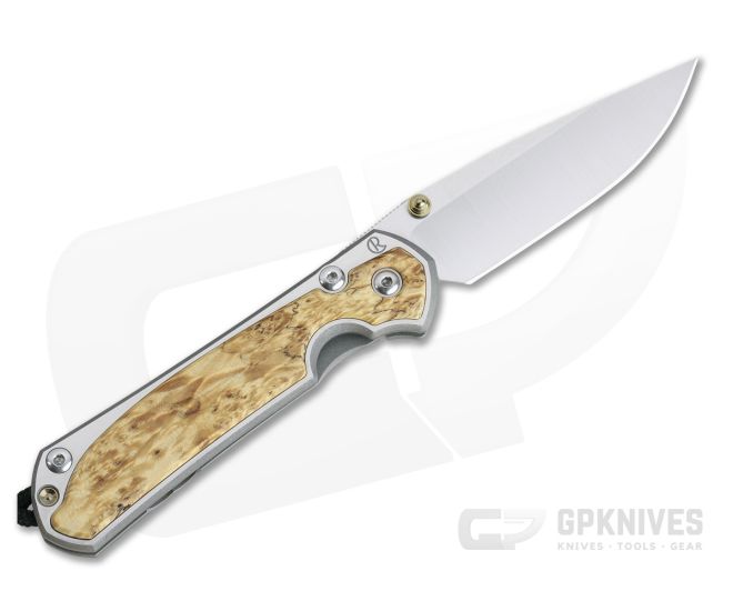 Chris Reeve Small Sebenza 31 Left-Hand Box Elder Inlay Drop Point 002 - CRK-S31-1109-002