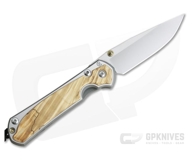 Chris Reeve Small Sebenza 31 Left-Hand Box Elder Inlay Drop Point - CRK-S31-1109