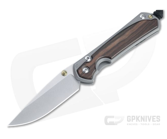 Chris Reeve Small Sebenza 31 Stonewashed S45VN Macassar Ebony Inlay Folding Knife 002 - CRK-S31-1116-002