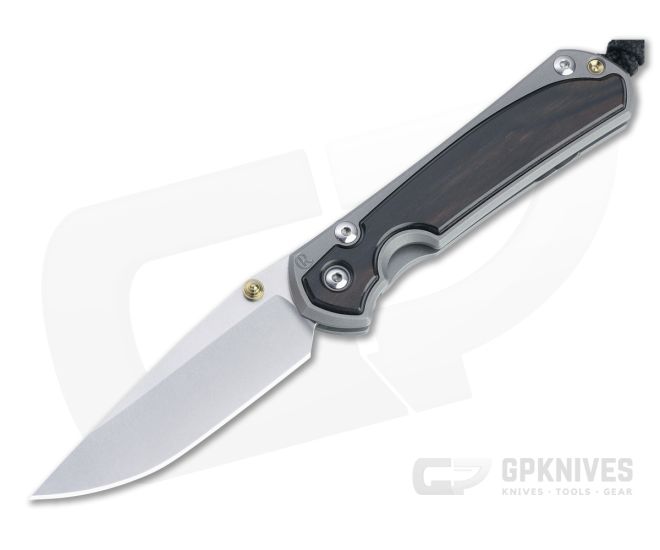 Chris Reeve Small Sebenza 31 Stonewashed S45VN Macassar Ebony Inlay Folding Knife 006 - CRK-S31-1116-006