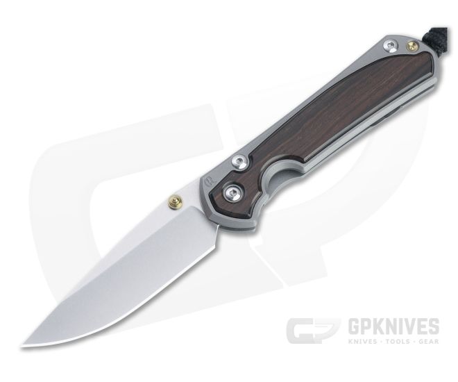 Chris Reeve Small Sebenza 31 Stonewashed S45VN Macassar Ebony Inlay Folding Knife 007 - CRK-S31-1116-007