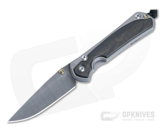 Chris Reeve Small Sebenza 31 Frame Lock Folder Macassar Ebony Inlay Ladder Damascus Drop Point S31-1120 - CRK-S31-1120