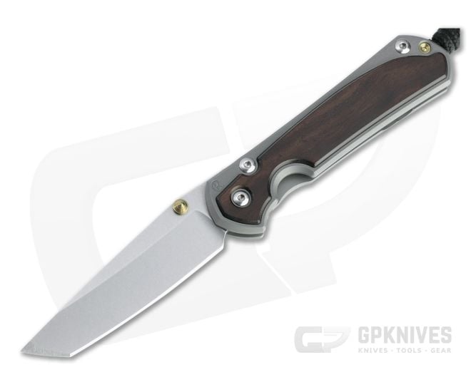Chris Reeve Small Sebenza 31 Tanto Stonewashed Magnacut Macassar Ebony Titanium Folder - CRK-S31-1134