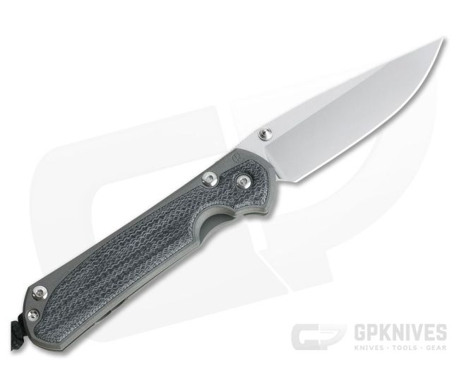 Chris Reeve Small Sebenza 31 Left Handed Black Canvas Micarta Inlay Drop Point - CRK-S31-1201