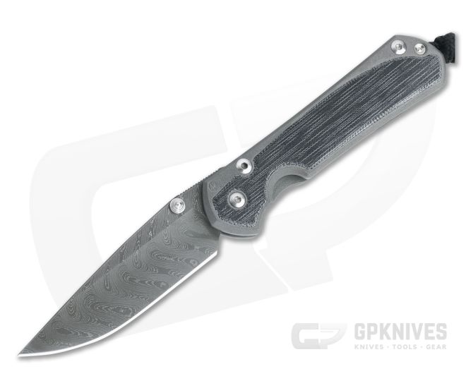 Chris Reeve Small Sebenza 31 Black Canvas Micarta Inlay Boomerang Damascus Folder 003 - CRK-S31-1202-003