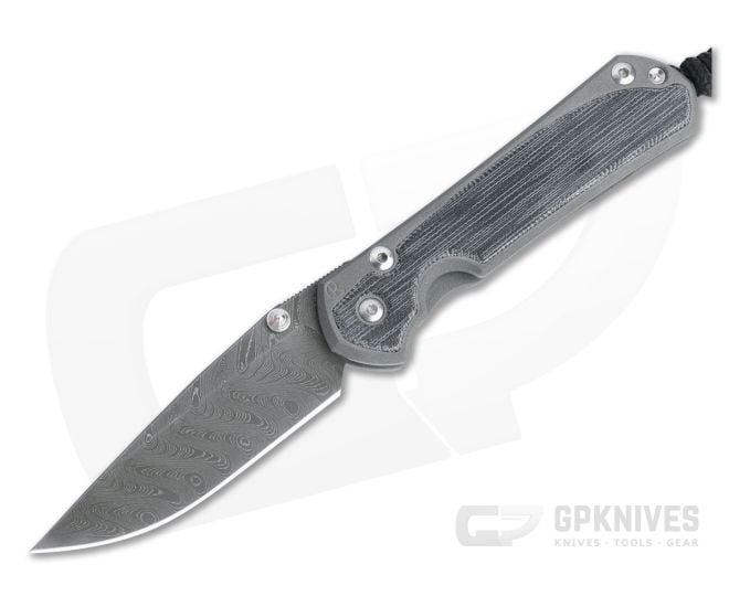 Chris Reeve Small Sebenza 31 Black Canvas Micarta Inlay Boomerang Damascus Folder 005 - CRK-S31-1202-005
