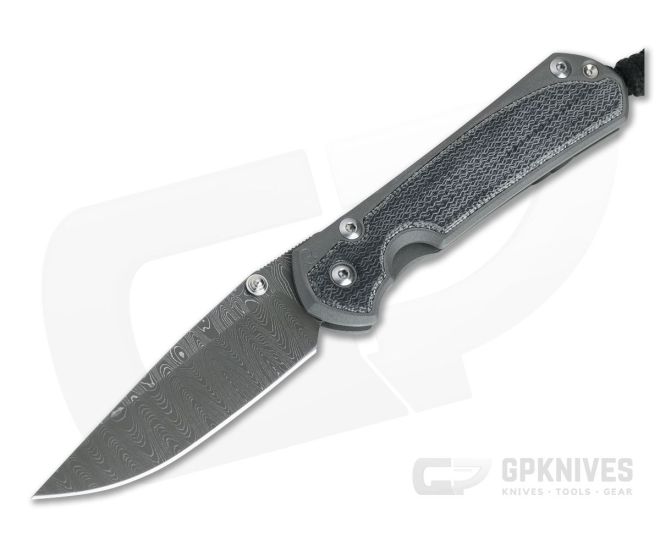 Chris Reeve Small Sebenza 31 Black Canvas Micarta Inlay Ladder Damascus - CRK-S31-1204