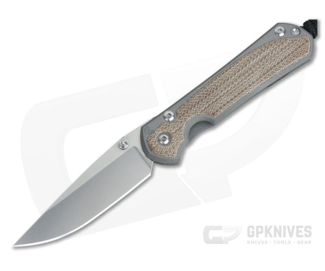 Chris Reeve Small Sebenza 31 S45VN Natural Canvas Micarta Inlay Drop Point - CRK-S31-1212