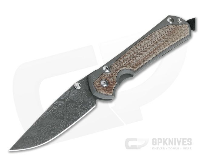 Chris Reeve Small Sebenza 31 Natural Canvas Micarta Inlay Raindrop Damascus 001 - CRK-S31-1218-001