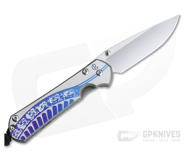 Chris Reeve Small Sebenza 31 Left Handed S45VN Unique Graphic Titanium Folding Knife 002 - CRK-S31-1401-002