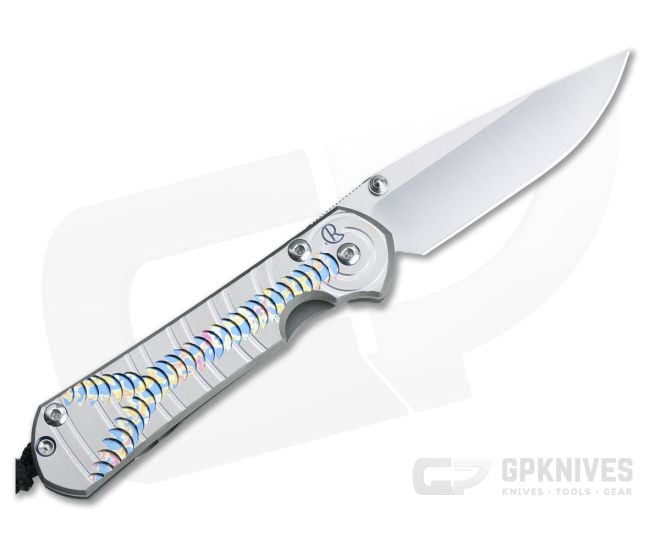 Chris Reeve Small Sebenza 31 Left Handed S45VN Unique Graphic Titanium Folding Knife 003 - CRK-S31-1401-003