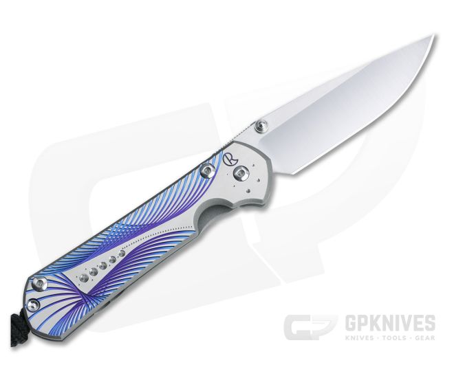 Chris Reeve Small Sebenza 31 Left Handed S45VN Unique Graphic Titanium Folding Knife - CRK-S31-1401