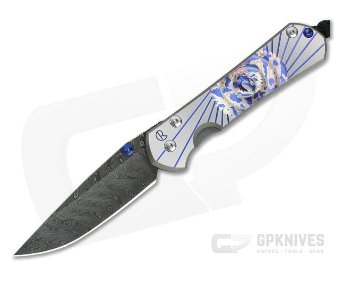 Chris Reeve Small Sebenza 31 Unique Graphic Boomerang Damascus Folder 001 - CRK-S31-1402-001