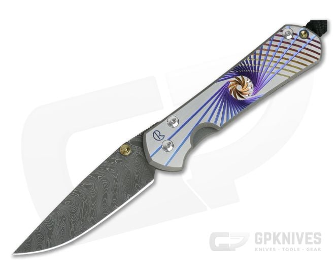 Chris Reeve Small Sebenza 31 Unique Graphic Boomerang Damascus Folder - CRK-S31-1402