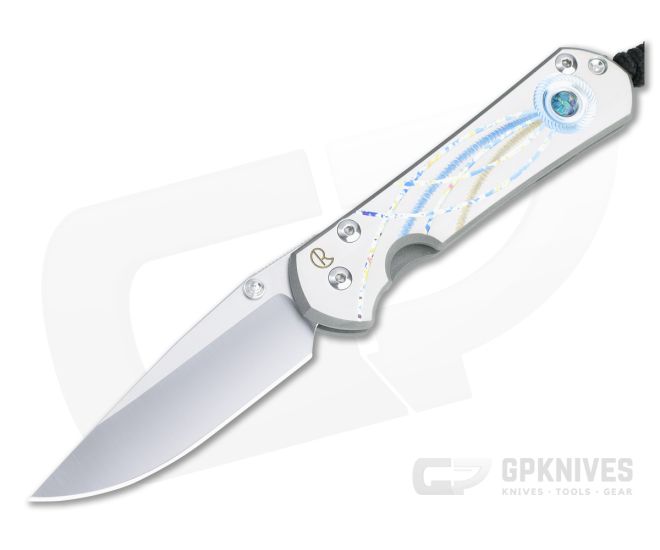 Chris Reeve Small Sebenza 31 S45VN Unique Graphic Triple Mosaic Opal Titanium Folding Knife 005 - CRK-S31-1408-005