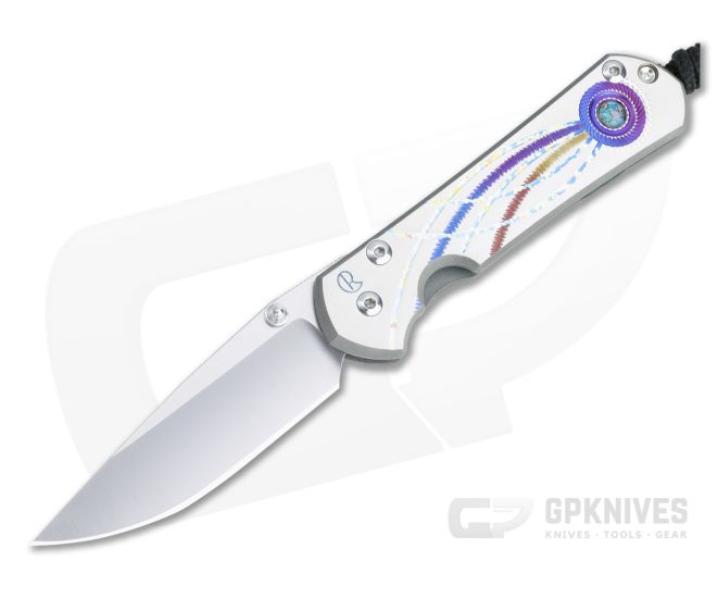 Chris Reeve Small Sebenza 31 S45VN Unique Graphic Triple Mosaic Opal Titanium Folding Knife 006 - CRK-S31-1408-006
